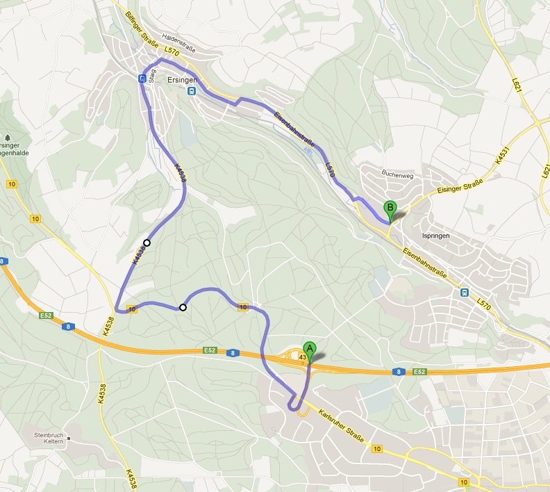 GoogleMaps-Wegbeschreibung